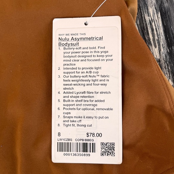 Lululemon Nulu Asymetrical Bodysuit Sz 8 - Picture 4 of 13